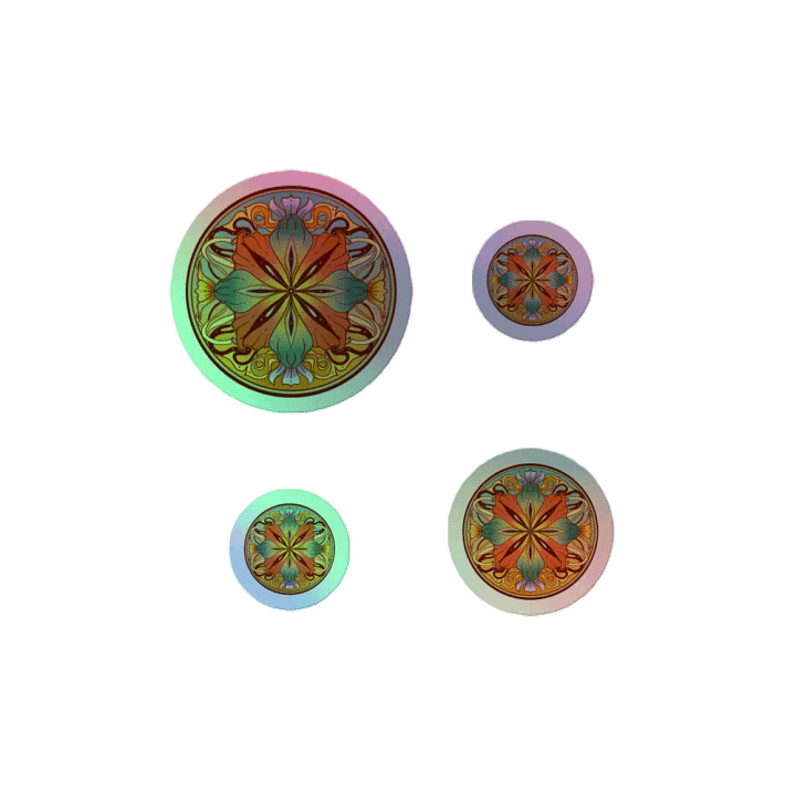 Teal Floral Mandala - Holo Sticker Sheet product image (2)