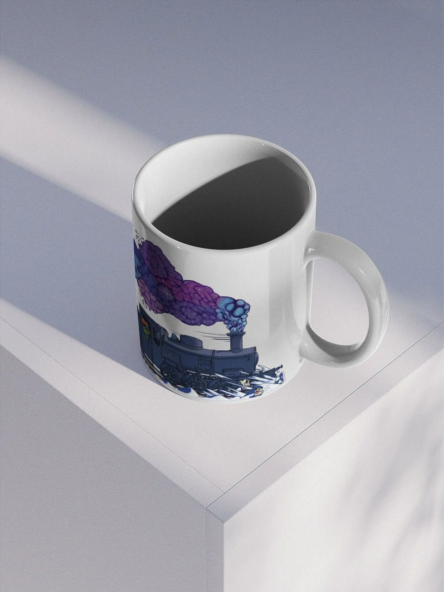 Snowy Train - Left Handed White Glossy Mug (EU/US) product image (3)