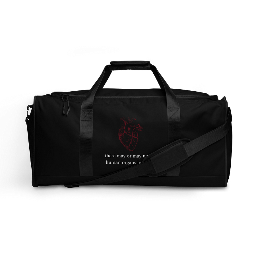 there may or may not be human organs in here... BLACK DUFFLE BAG product image (1)