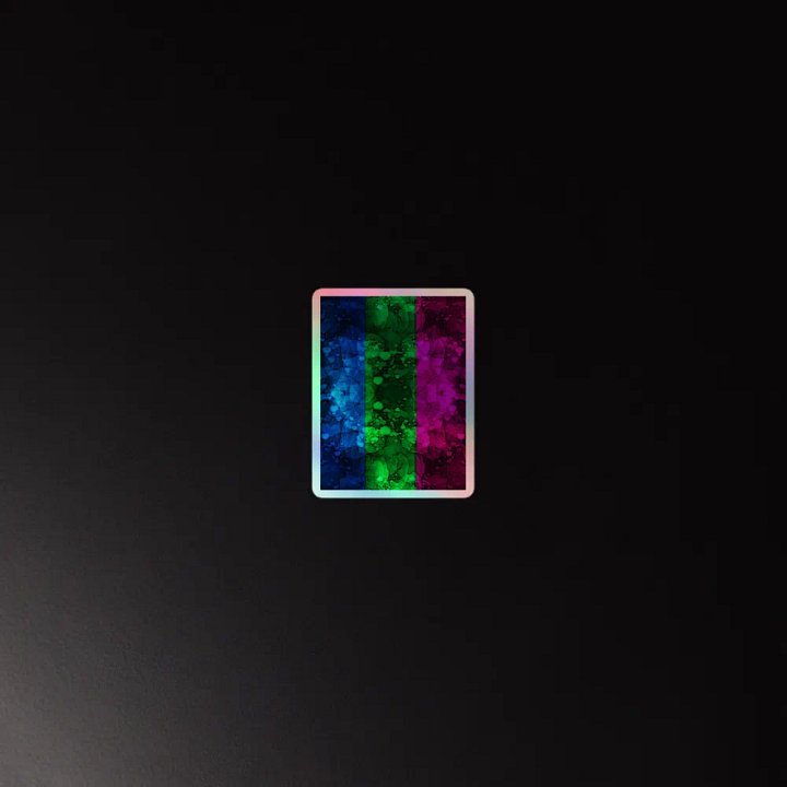 Polysexual Pride Flag Sticker (Textured Variation) product image (4)