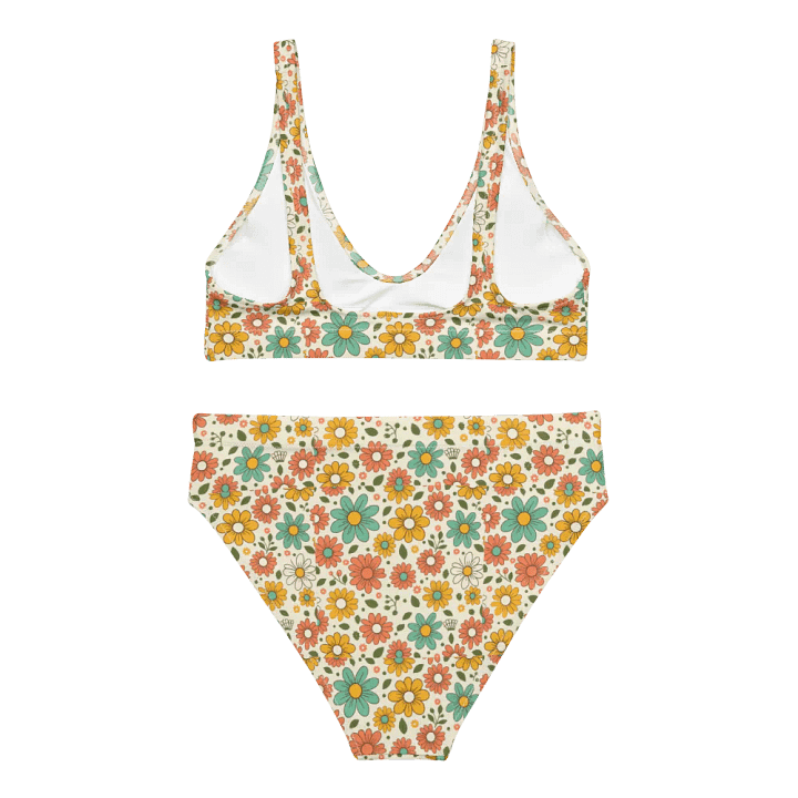 Retro Bloom High-Waisted Bikini – Flower Power & Flattering Fit product image (2)