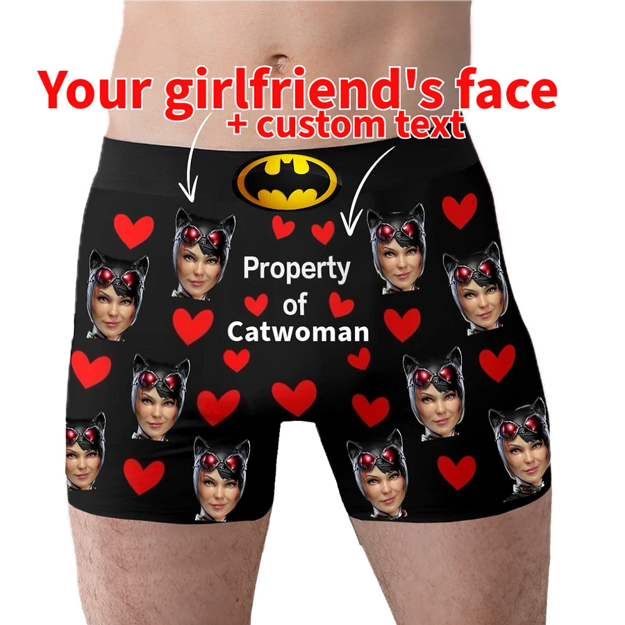 Personalized Catwoman Boxers for Husband, Custom Face Underwear,Funny Wedding Gift for Bridegroom,Popular Anniversary Gift, Boyfriend Birthday Gift product image (3)