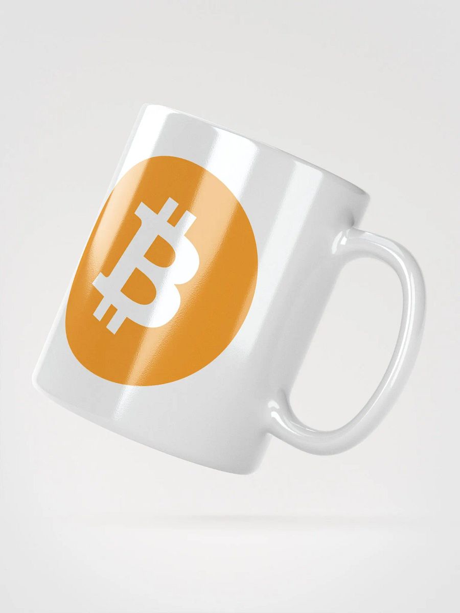 Bitcoin Logo White Glossy Mug product image (6)