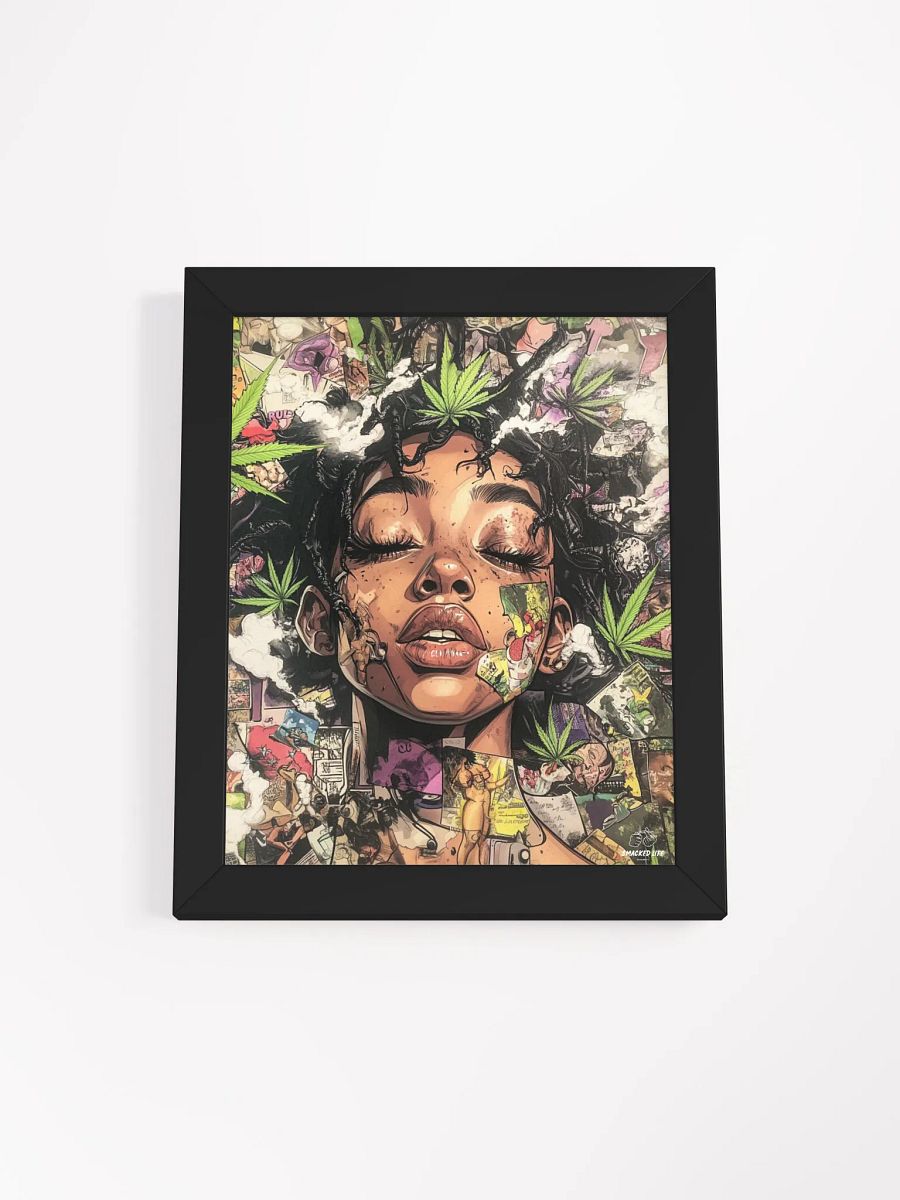 Weed Art Poster – Smacked Life Collage Wall Art | Cannabis Decor | Black Woman Stoner Print | 420 Vibe Artwork | Framed product image (3)