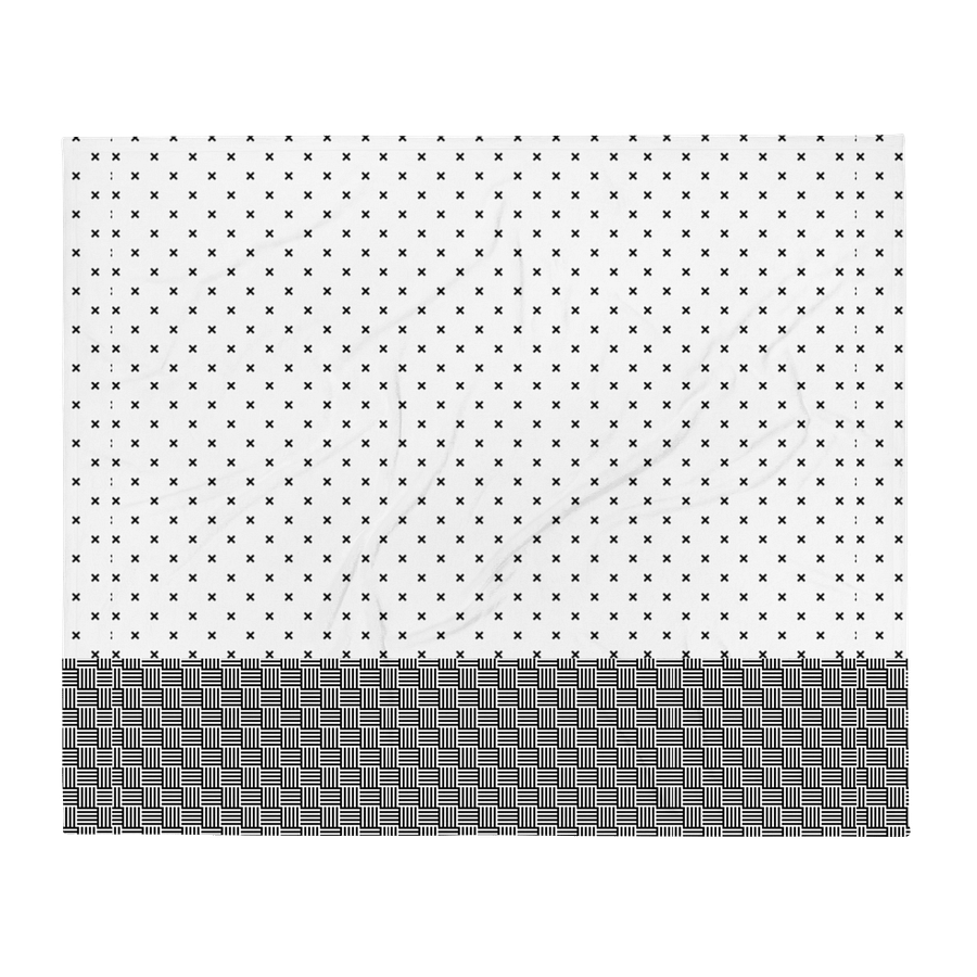 Monochrome 2 pattern Cozy Fuzzy Throw Blanket product image (4)