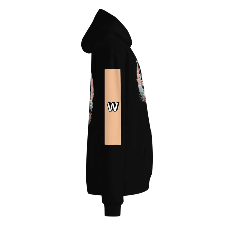 Smiling wolf dog Floral Wreath Hoodie product image (5)