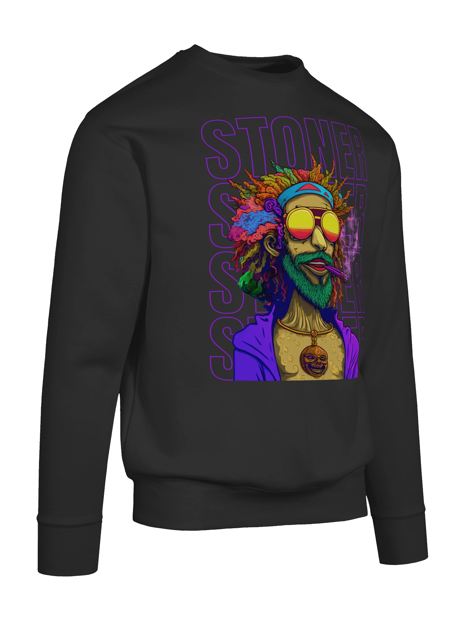 Psychedelic - Stoner Dude - Cannabis Design | Premium Unisex Sweatshirt product image (2)