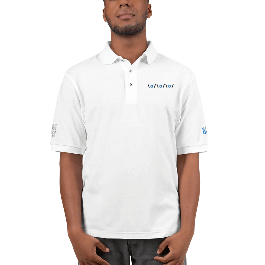 Arms Up Text Art Embroidered Polo product image (9)