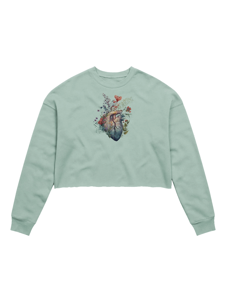 Wildflower Anatomy Heart Crop Pullover – Watercolor Floral product image (1)