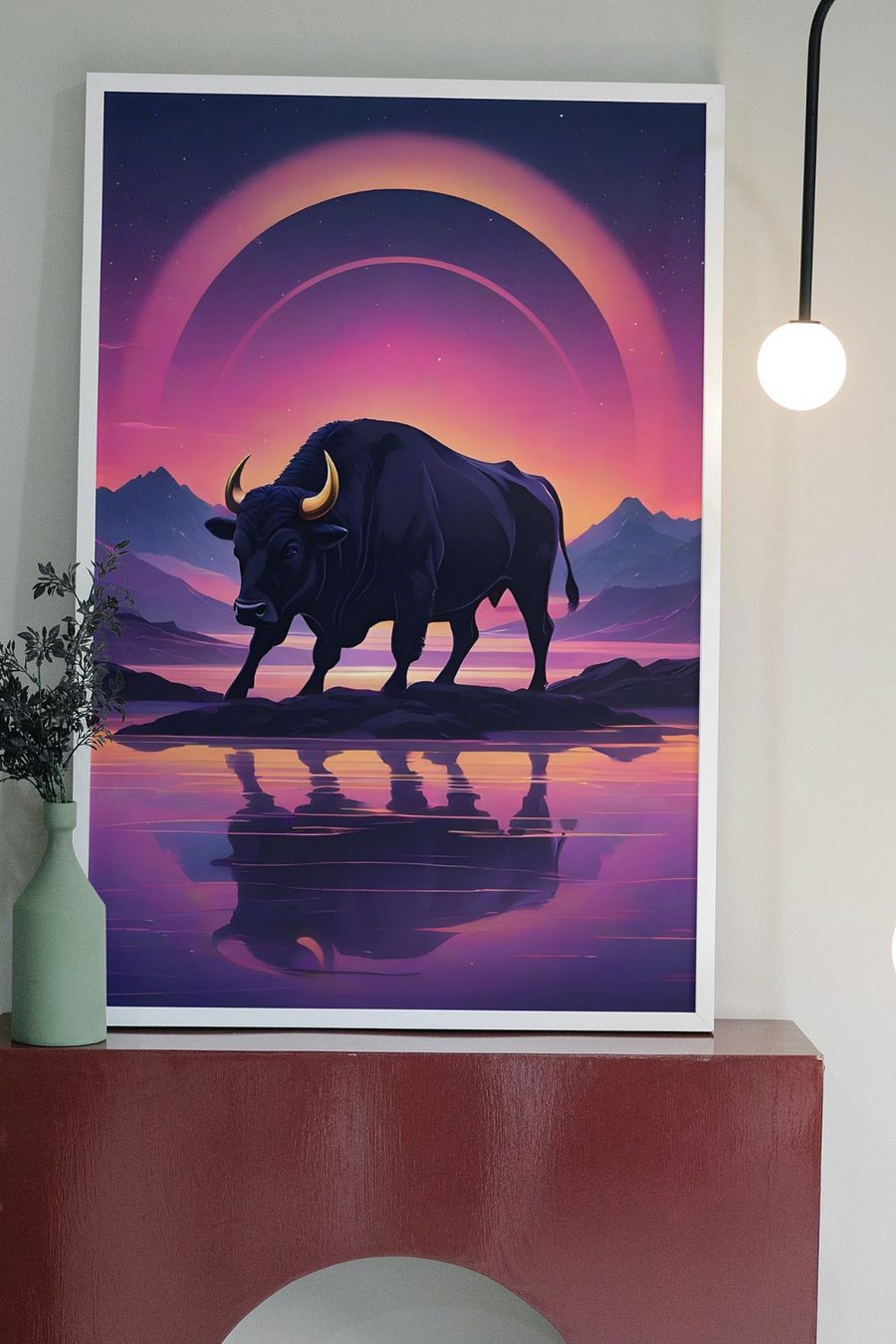 Neon Bull Framed Poster product image (1)