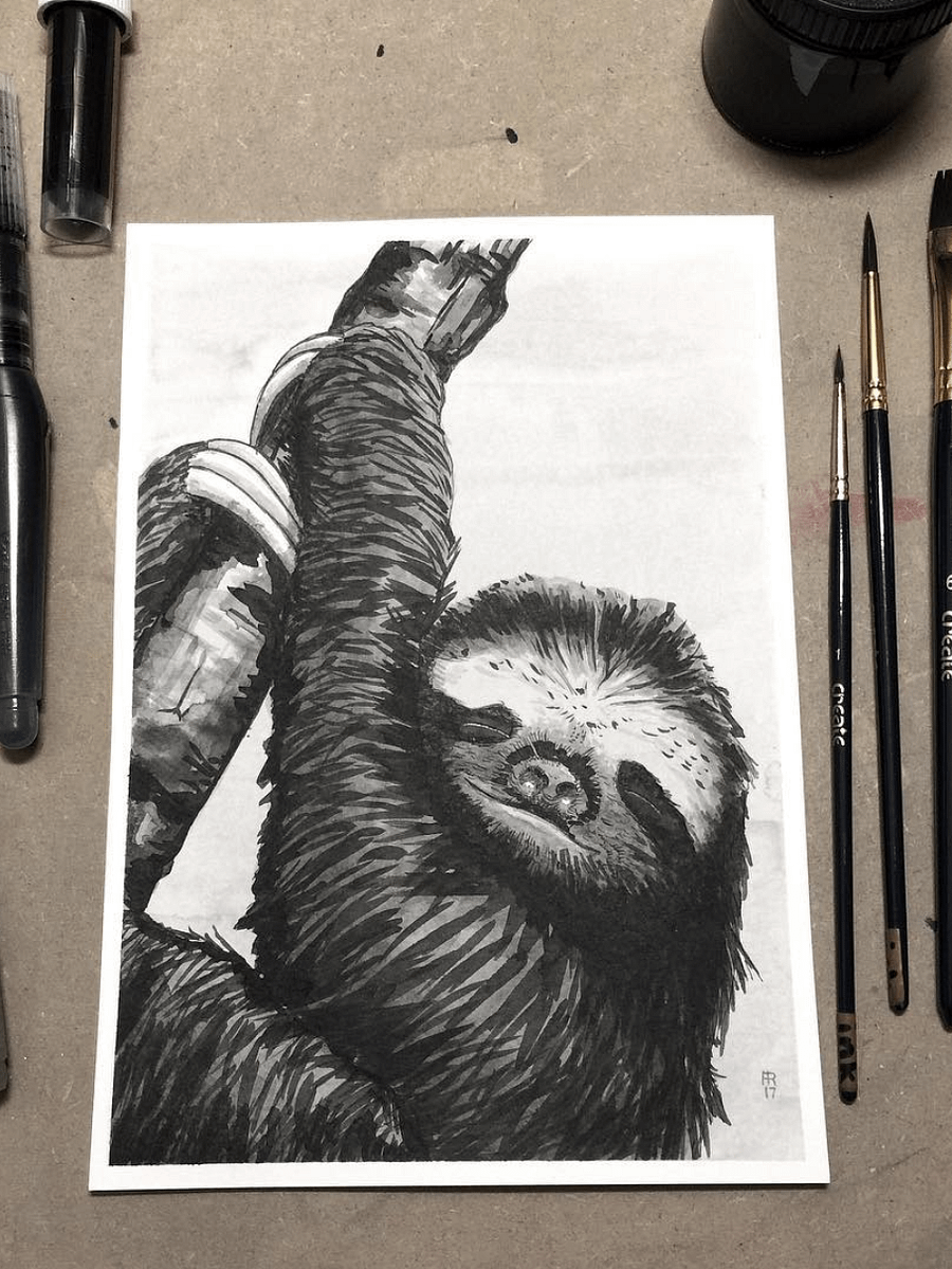 original painting : sloth product image (1)