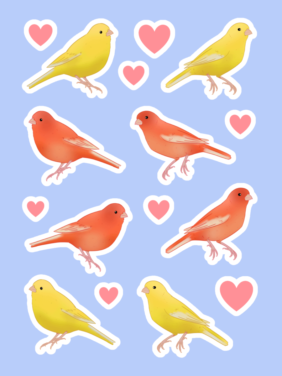 Yellow Canary and Red Factor Canary Sticker Sheet product image (2)