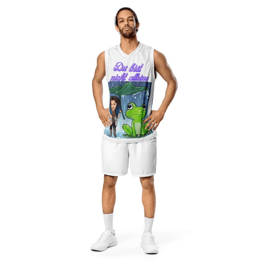 aus recyceltem Unisex-Basketballtrikot, Du bist nicht alleine product image (3)