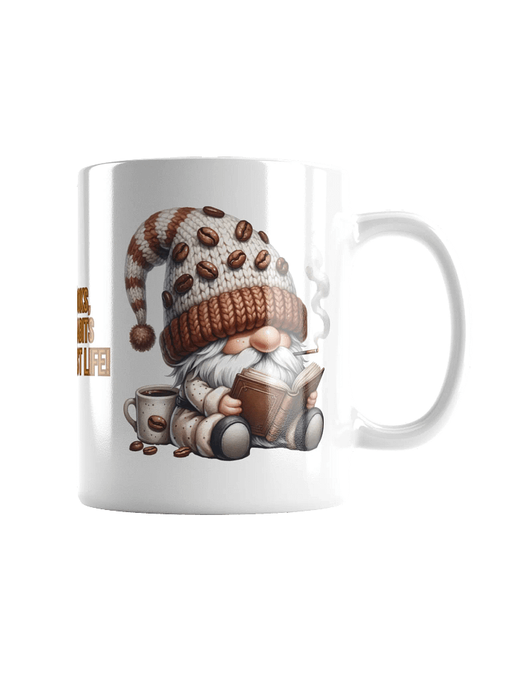 Coffee books bad habits Gnome life Ceramic Mug product image (1)