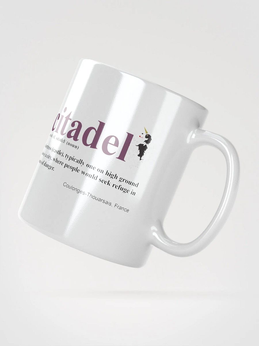 White Glossy Mug with Citadel Definition in English (and Baxter) product image (2)