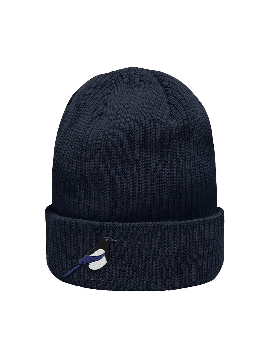 Black Billed Magpie Embroidered Organic Beanie product image (2)