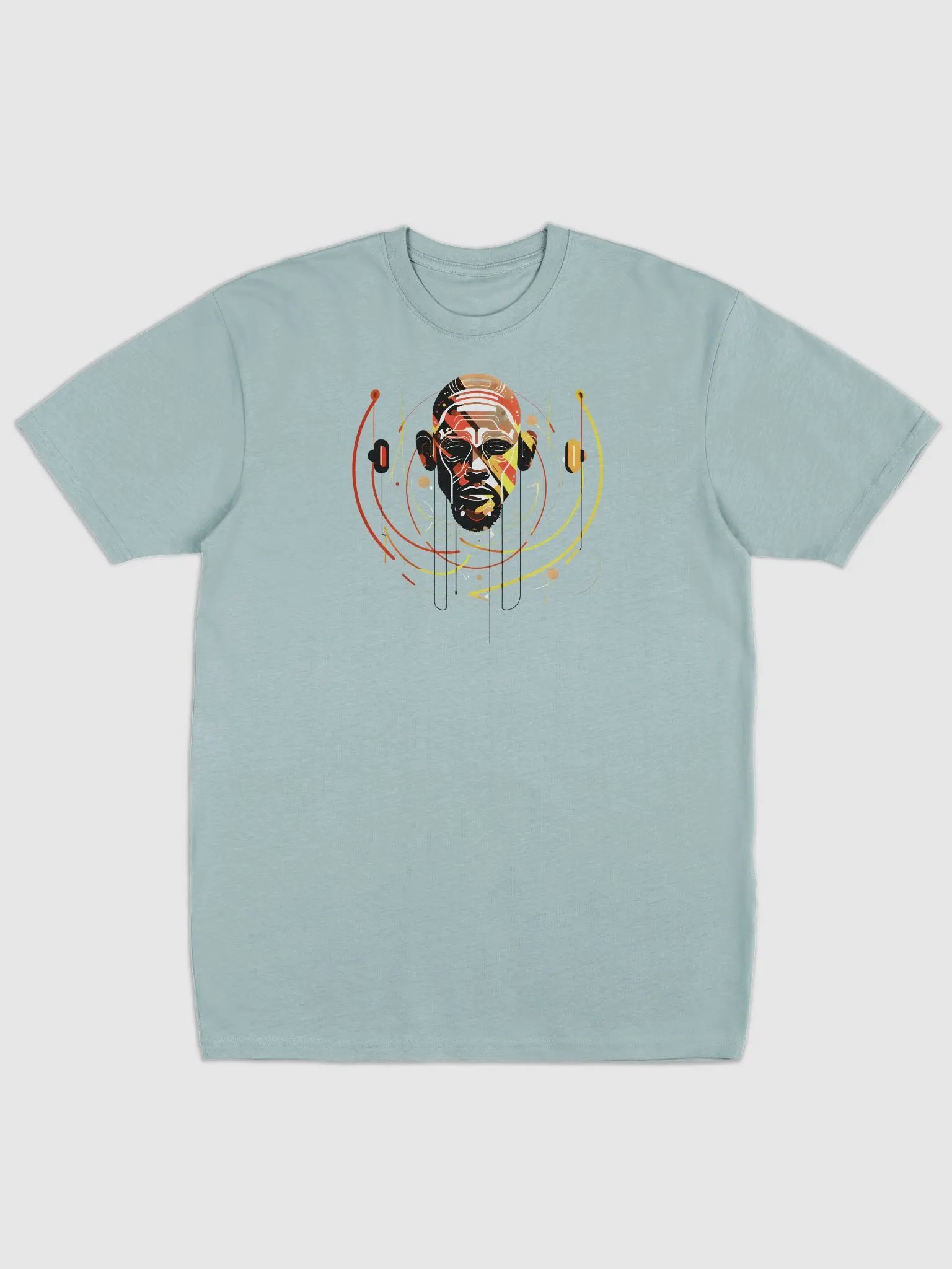Abstract Headphones Techno Art T-Shirt – Vibrant Music-Inspired Design Tee product image (3)