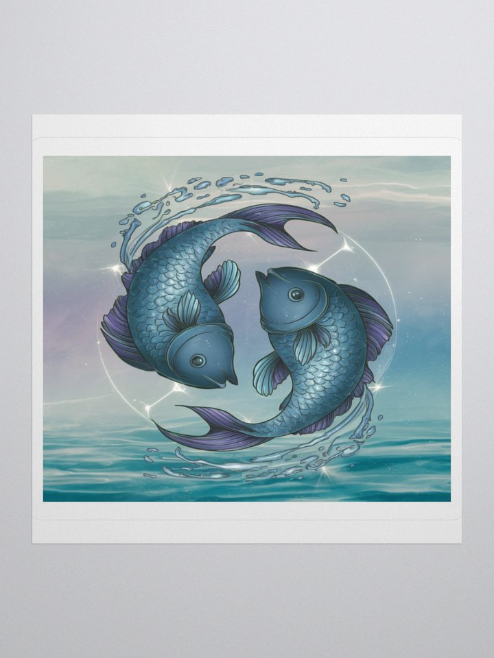 Exclusive Pisces Aquatic Sticker: Dual Fish in Water Swirl - Perfect for Cars, Laptops, and Astrology Fans! product image (2)