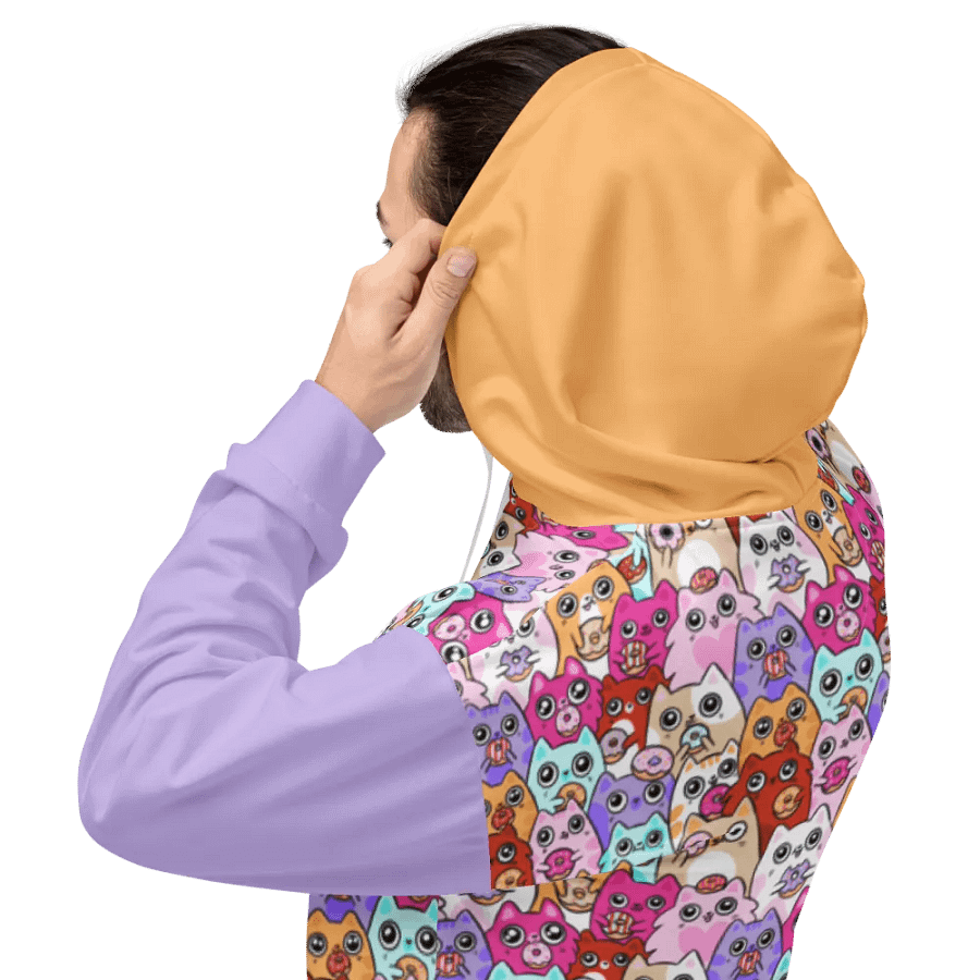 Colorful Doughnut Loving Cat Faces All-Over Print Hoodie product image (11)