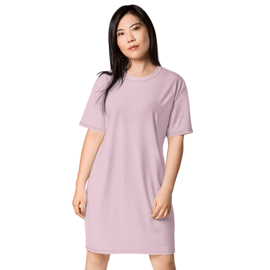 Oversized T-Shirt Dress - Elegant Pink Lace, Sizes 2XS-6XL product image (1)