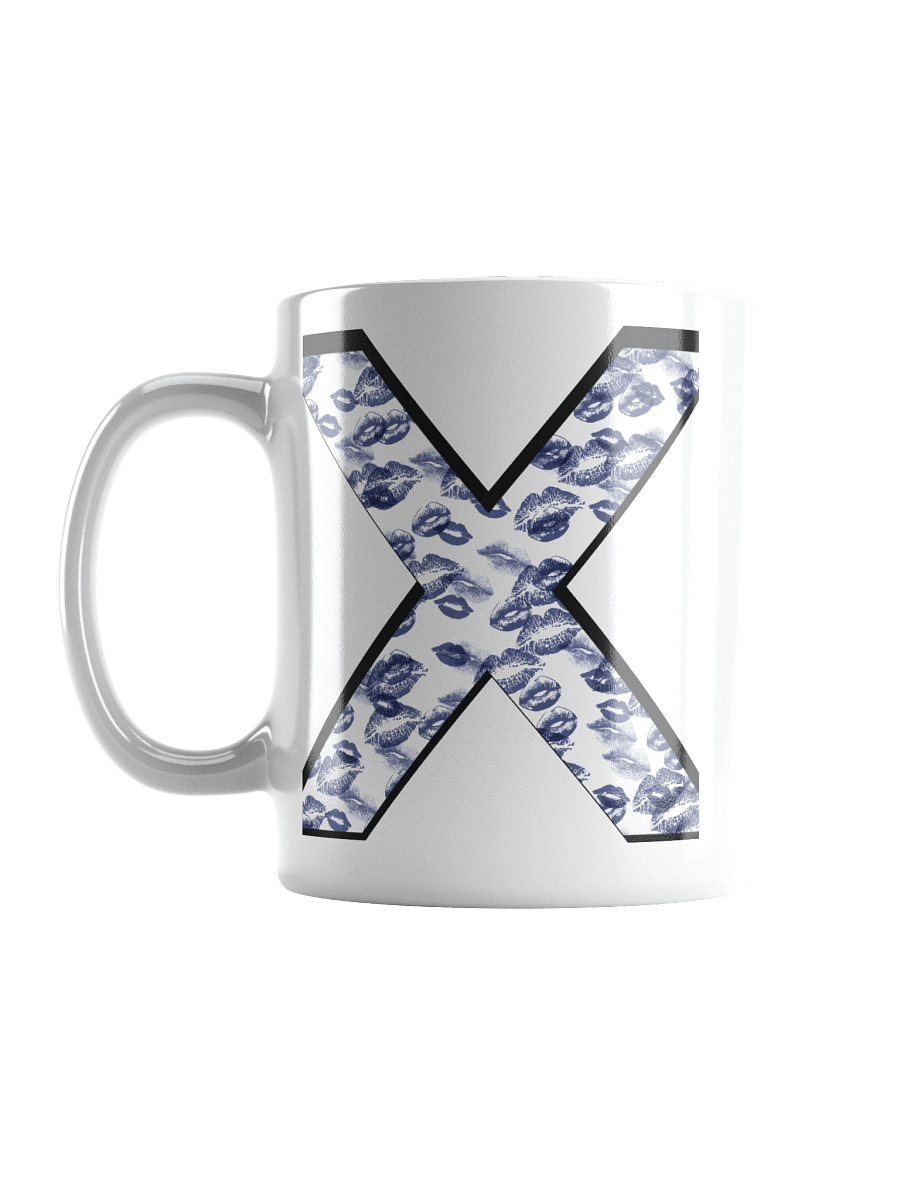 White X Dark Blue Lipstick Kisses | Glossy White Mug product image (3)