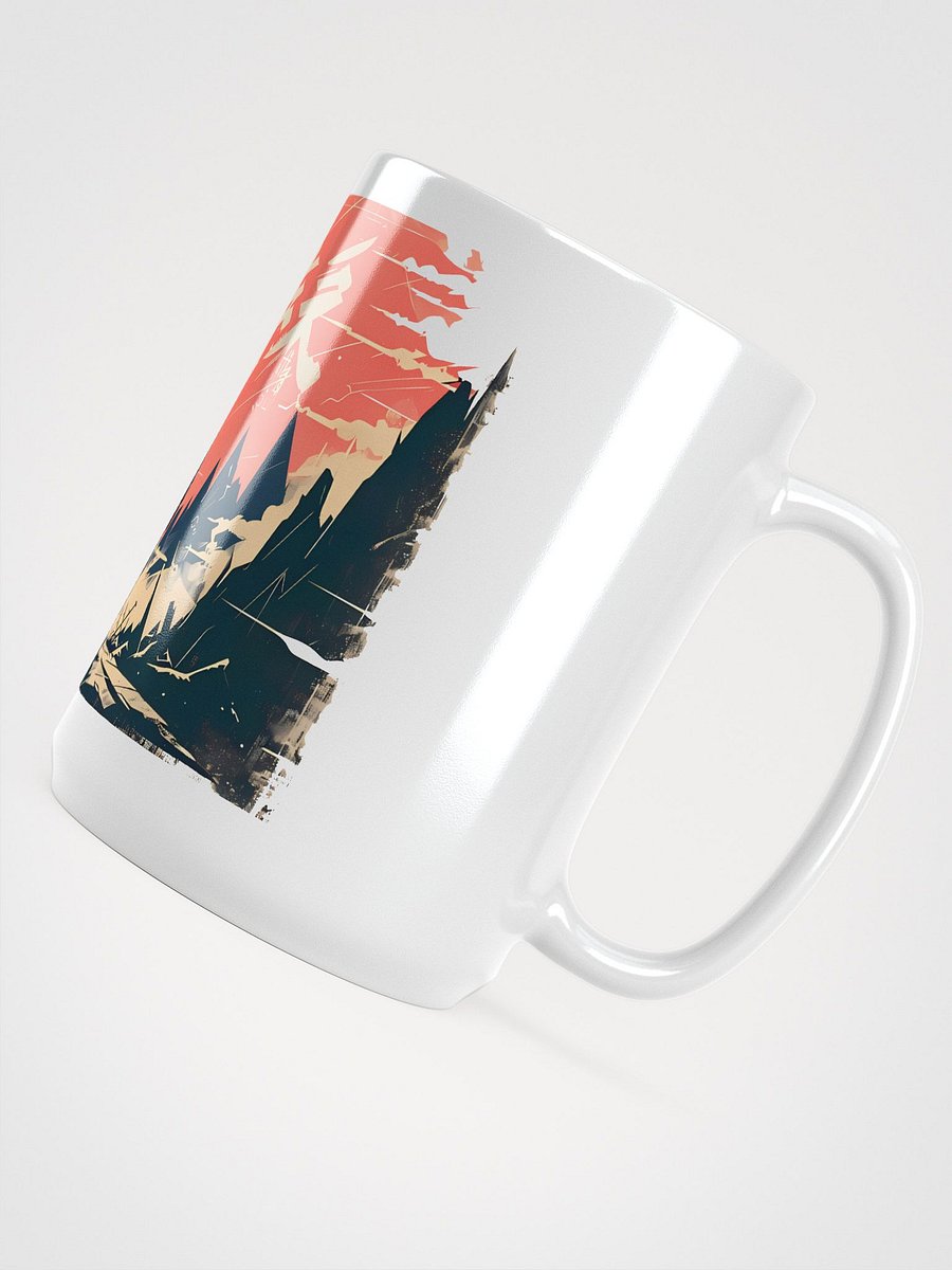 Epic Fantasy Warrior Art - Vibrant Mountain Landscape Mug product image (4)