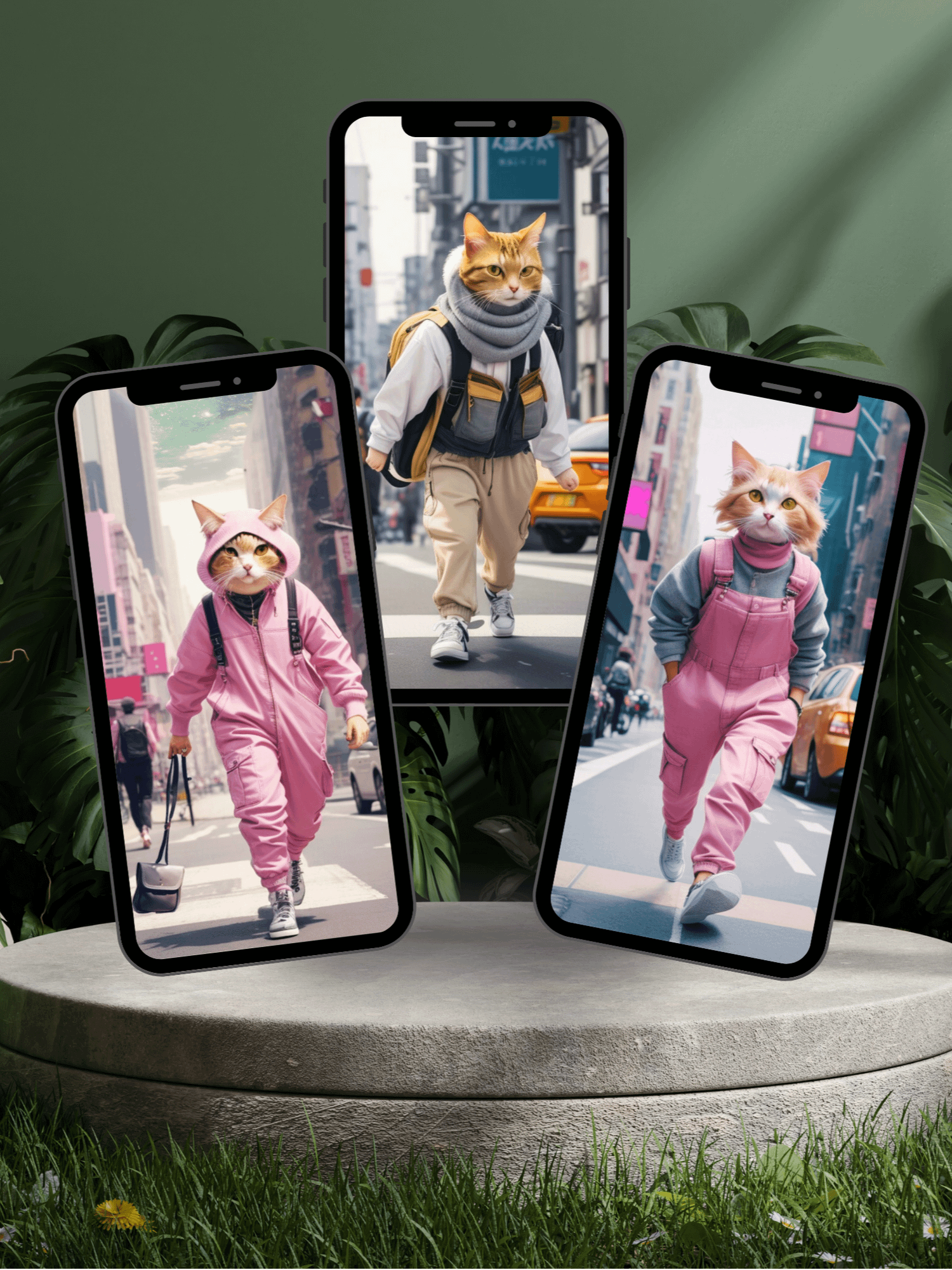 Fashionista Cat Phone Wallpaper (Set of 12) product image (4)