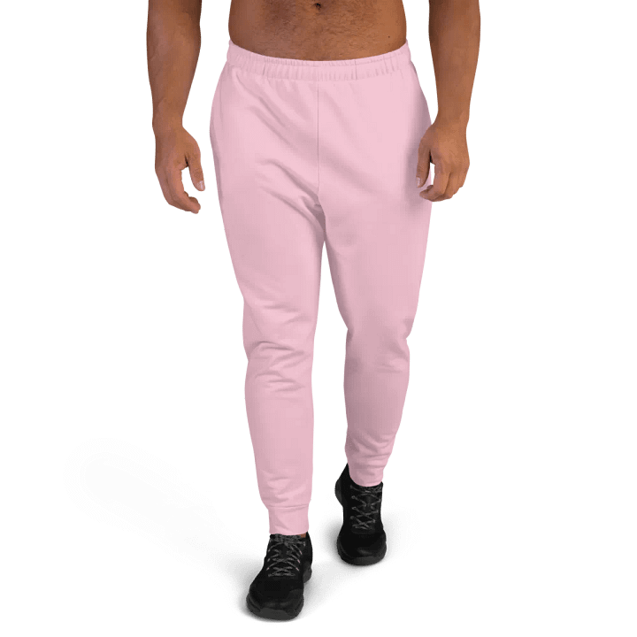Plain Light Pink Soft Summer Recycled Polyester Premium Men's Joggers by Treasure Pie product image (1)