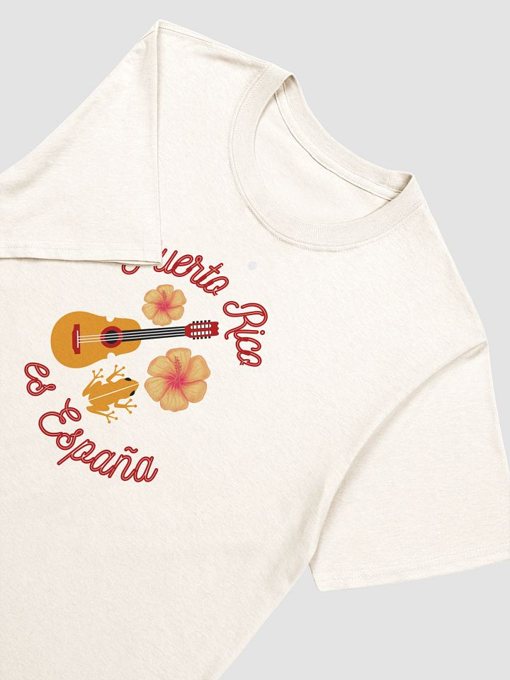 Camiseta manga corta - Puerto Rico es España (flor, guitarra, coquí) product image (2)