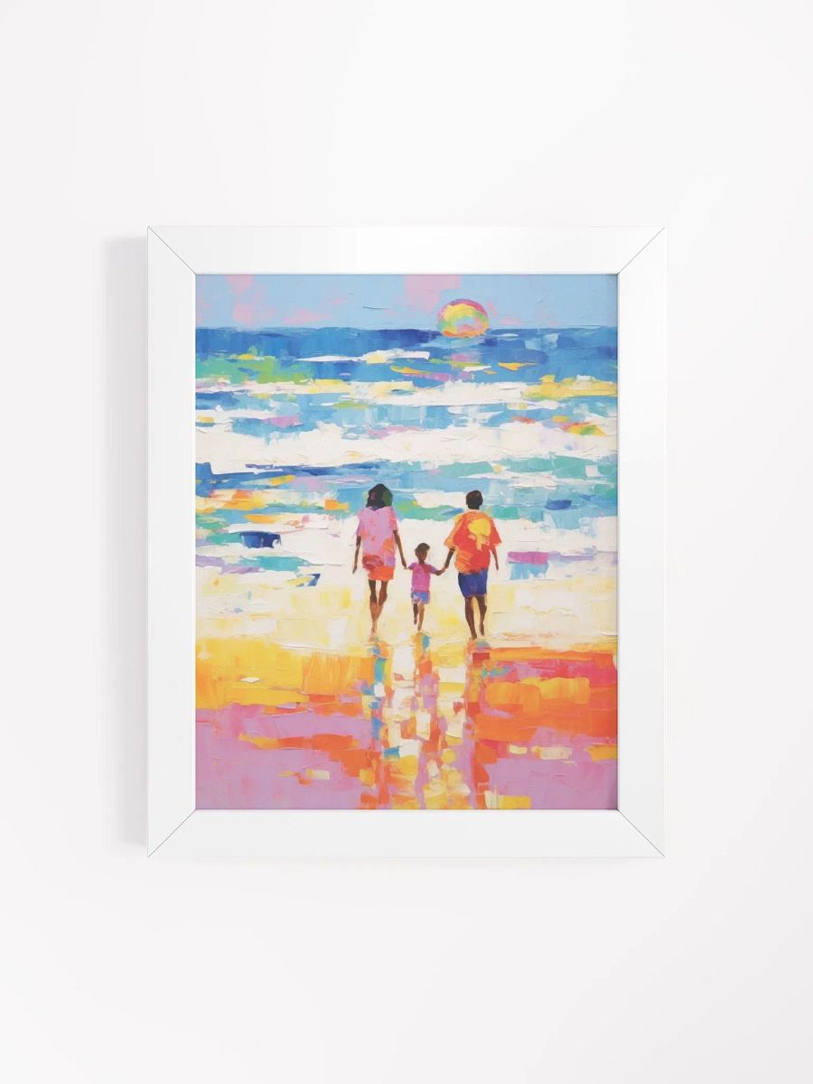 Serene Family Beach Walk Framed Poster product image (4)