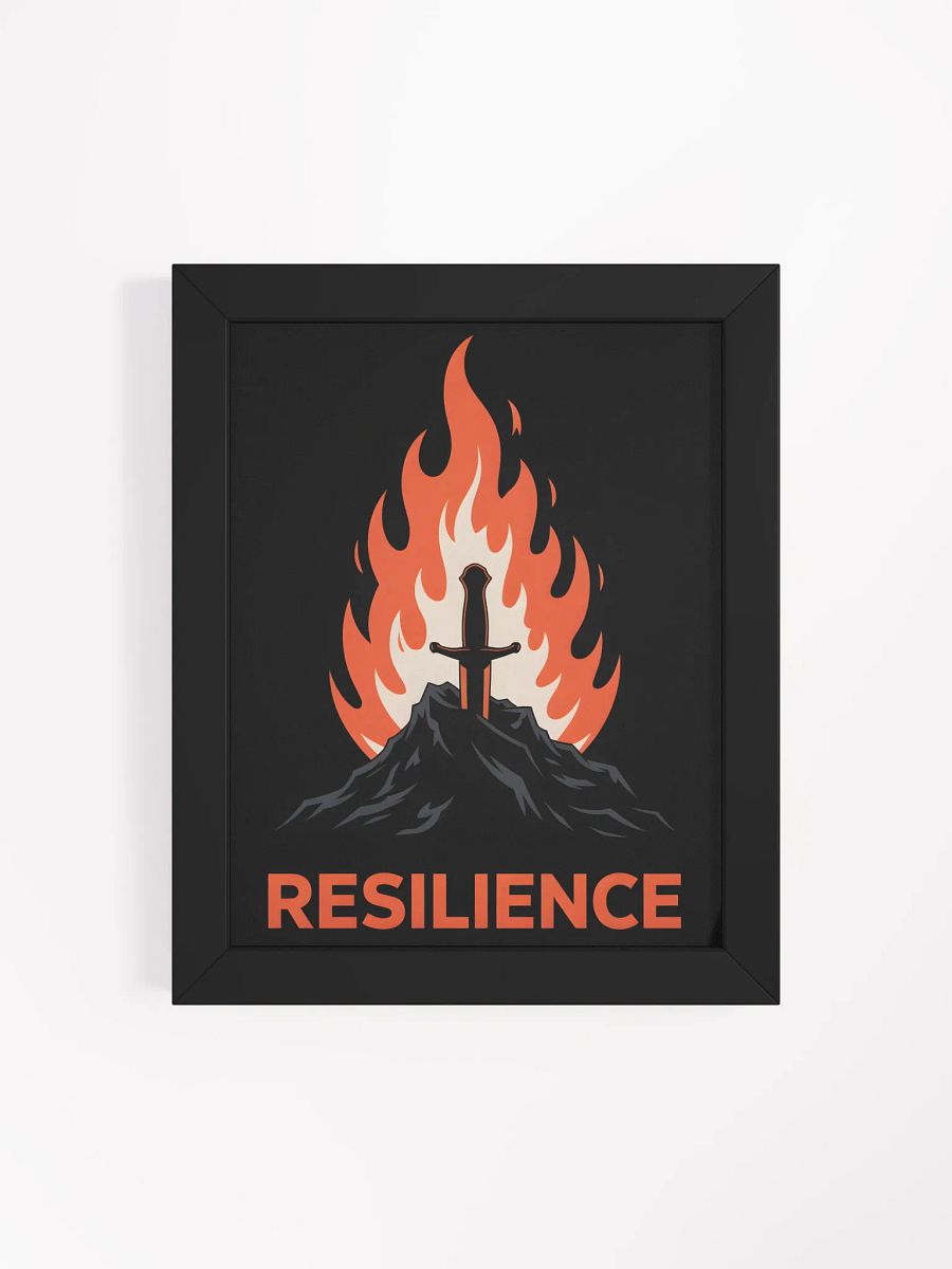 Resilience Sword and Fire Framed Print | Motivational Wall Art product image (4)