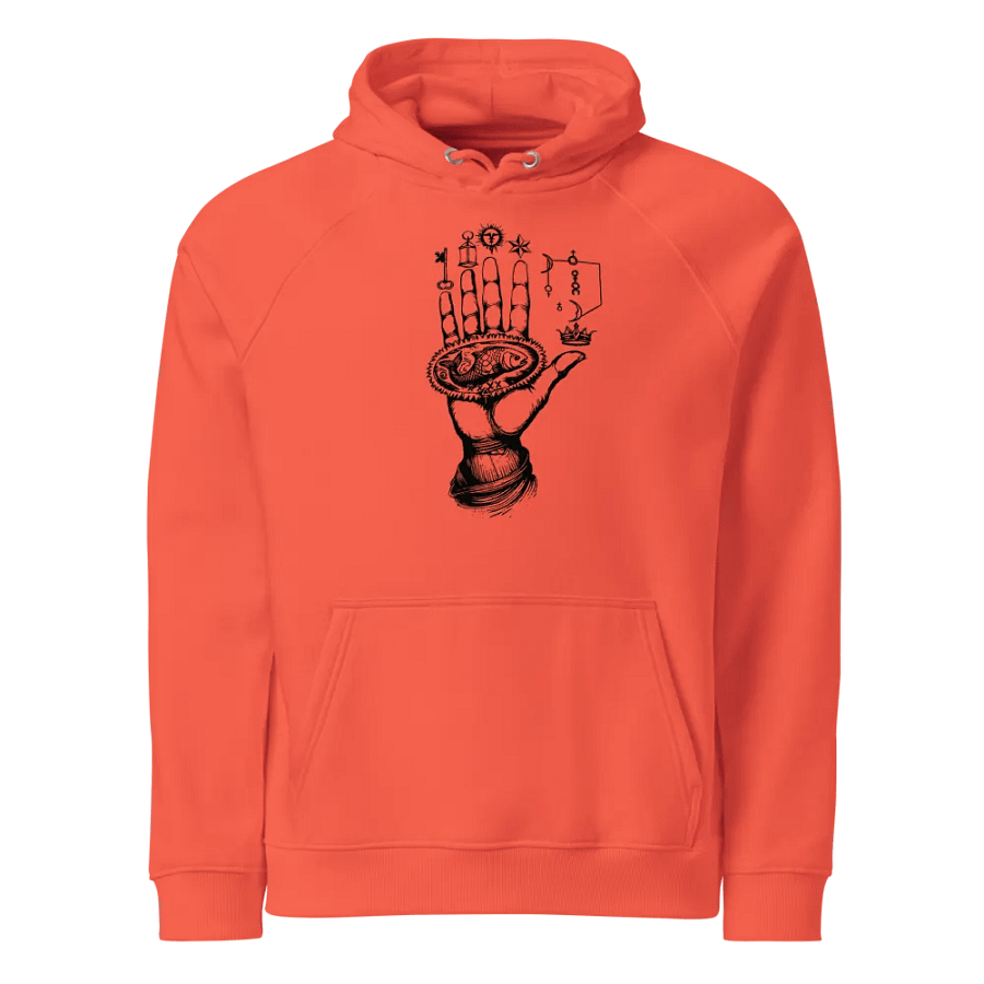 [Hand of Mysteries 3 - Black] - Unisex Eco Raglan Hoodie product image (1)