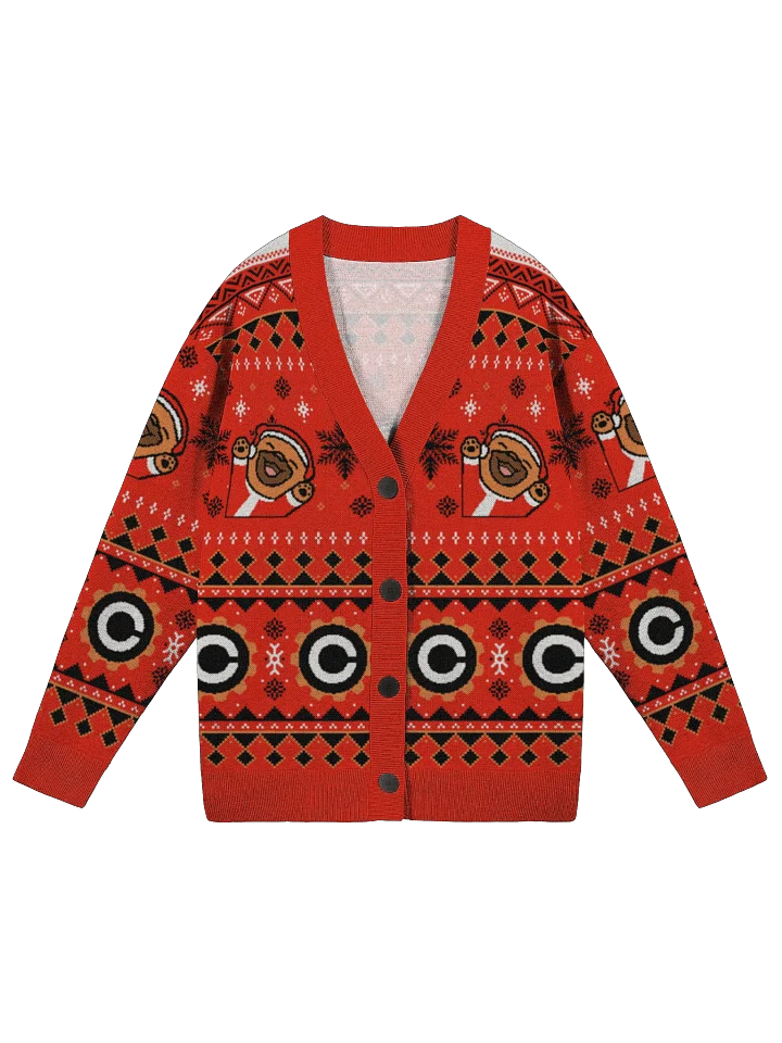 Knitted Cardigan Without Pocket [Red] product image (1)