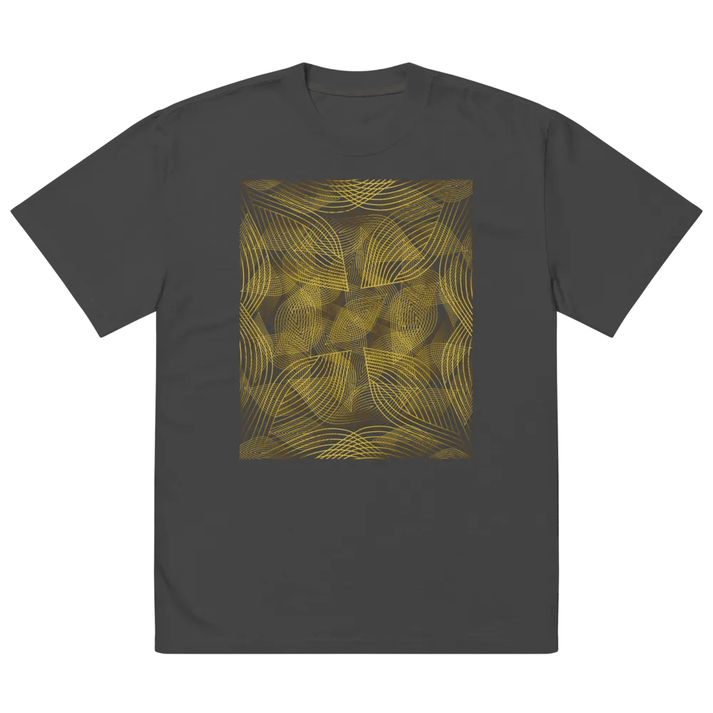 T-Shirt with golden lines and leaf design product image (3)