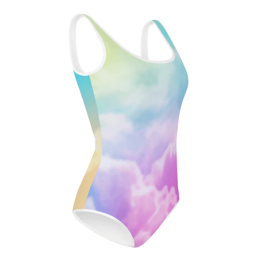 Blur cloud rainbow Design Youth One Piece Swimsuit - V7 product image (3)