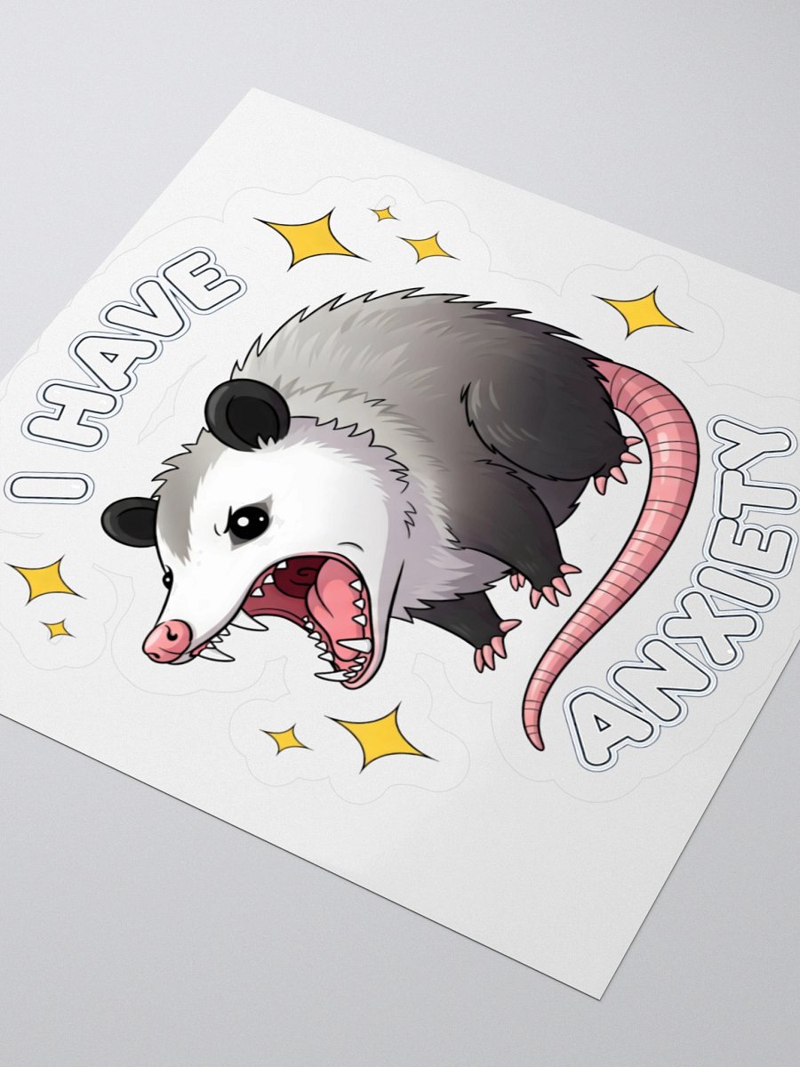 "I Have Anxiety" Possum Sticker - Funny Relatable Decal product image (5)