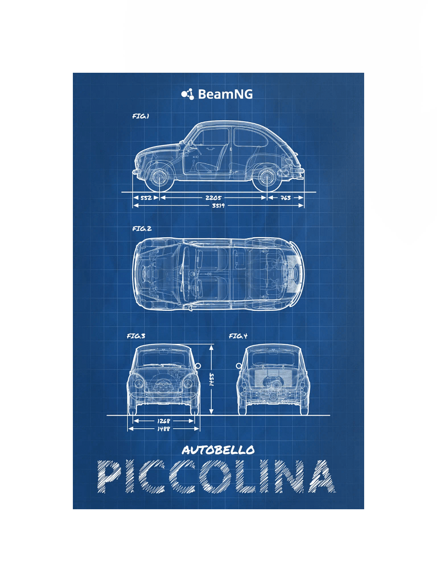 Autobello Piccolina Blueprint Poster product image (2)