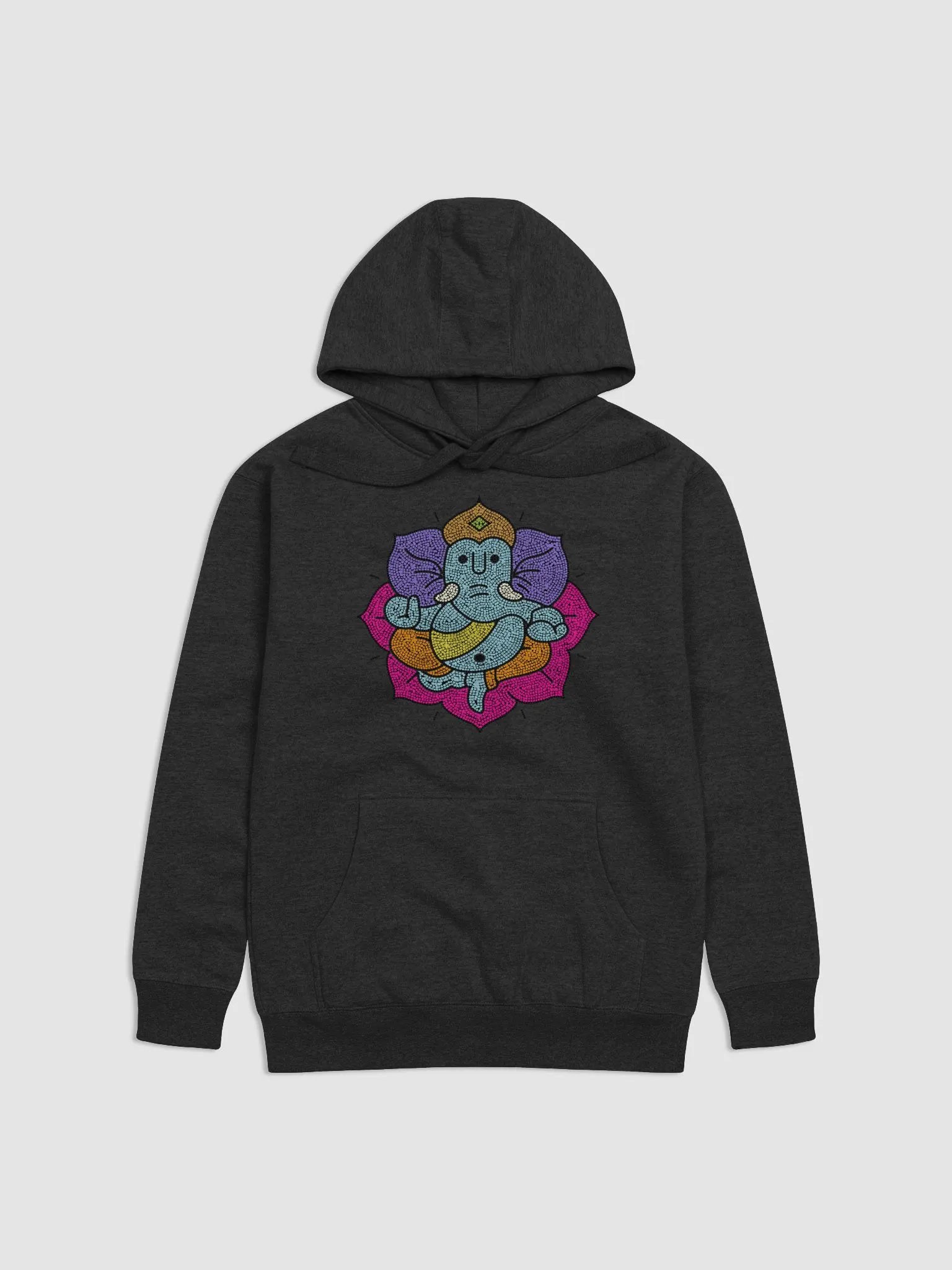 Ganesha Mosaic Lotus: Vibrant Spiritual Art Premium Hoodie product image (5)