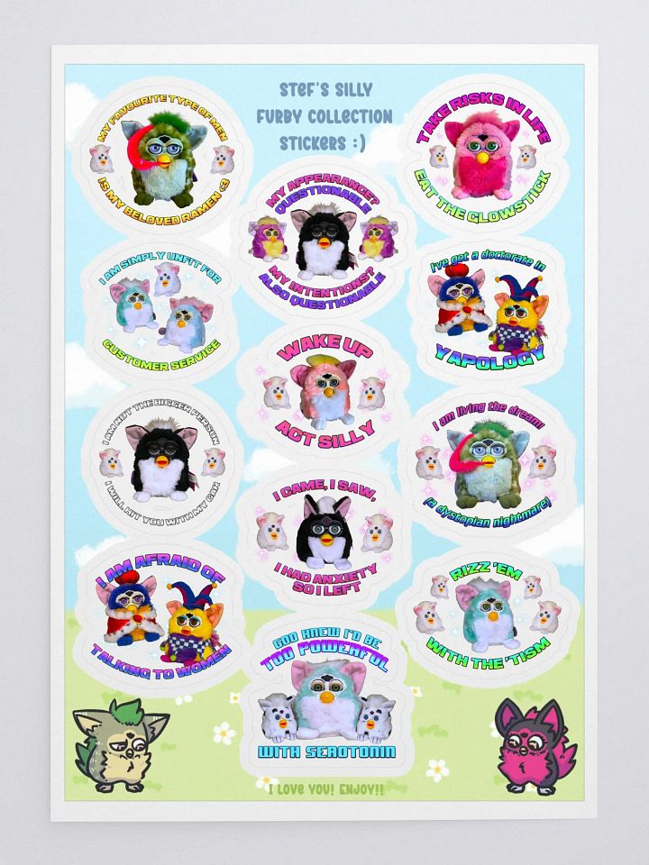 Silly Furby Sticker Sheet 2 product image (1)