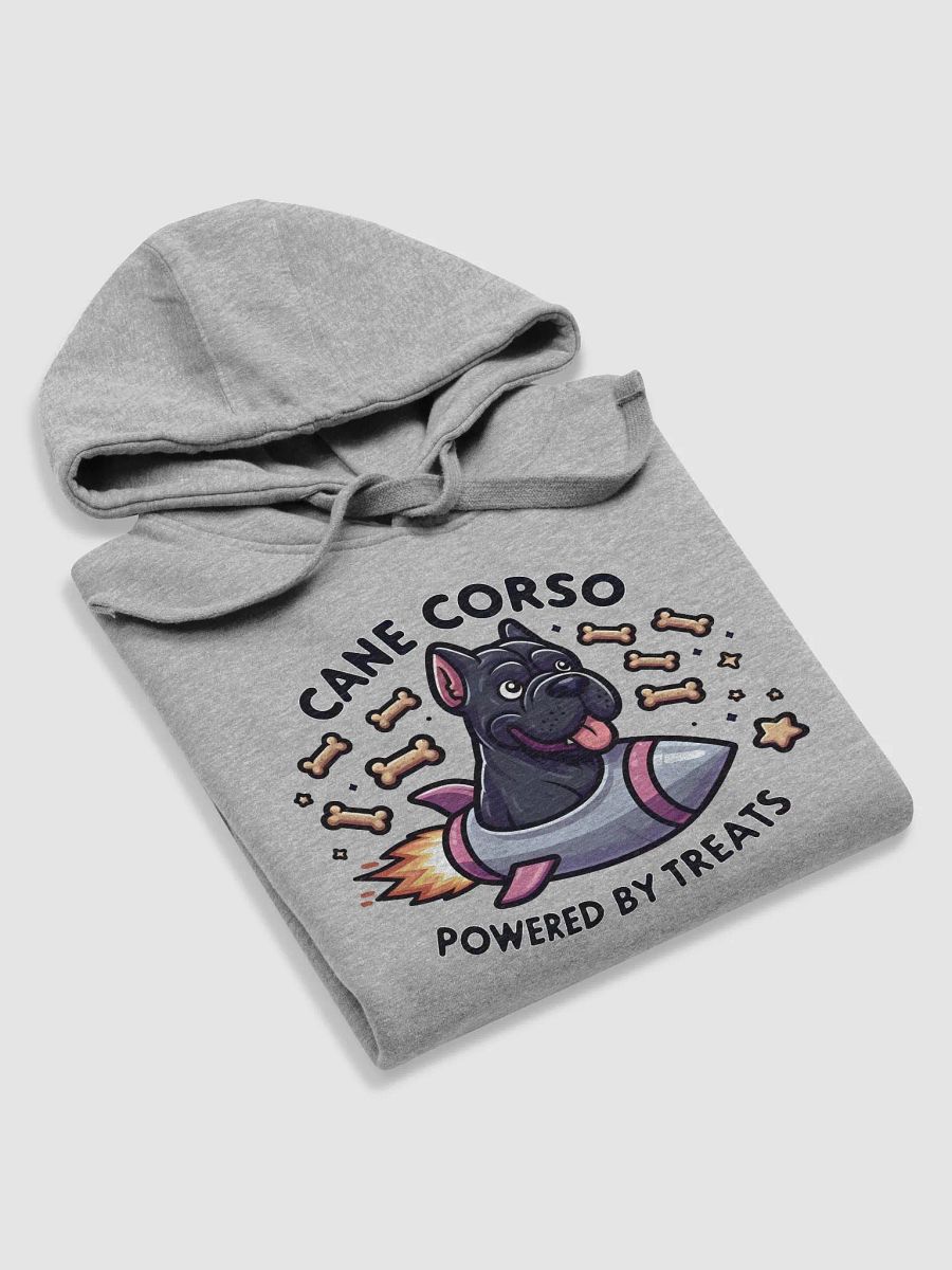 Title: Cane Corso Powered by Treats Hoodie – Fun and Cozy Dog Lover Apparel product image (2)
