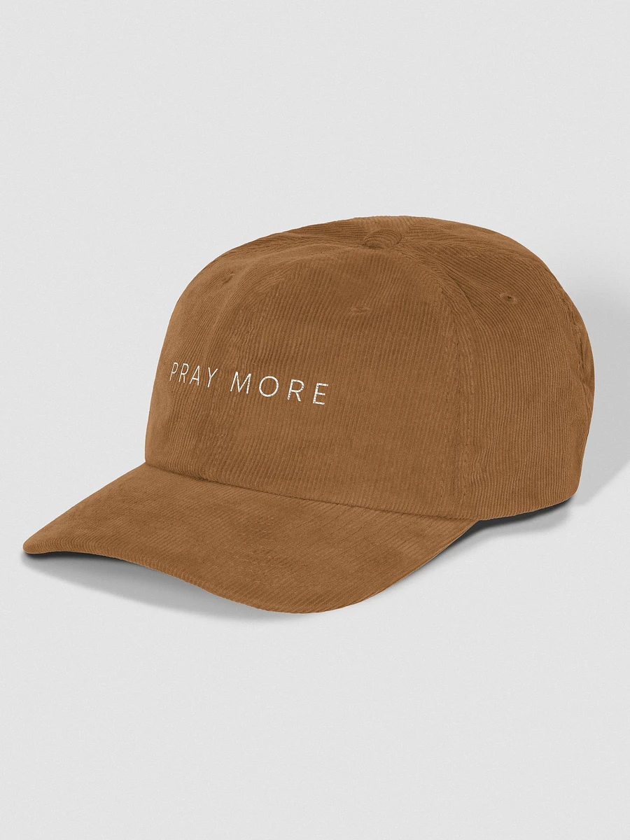 Pray More - Corduroy Dad Hat (Black, Camel) product image (2)