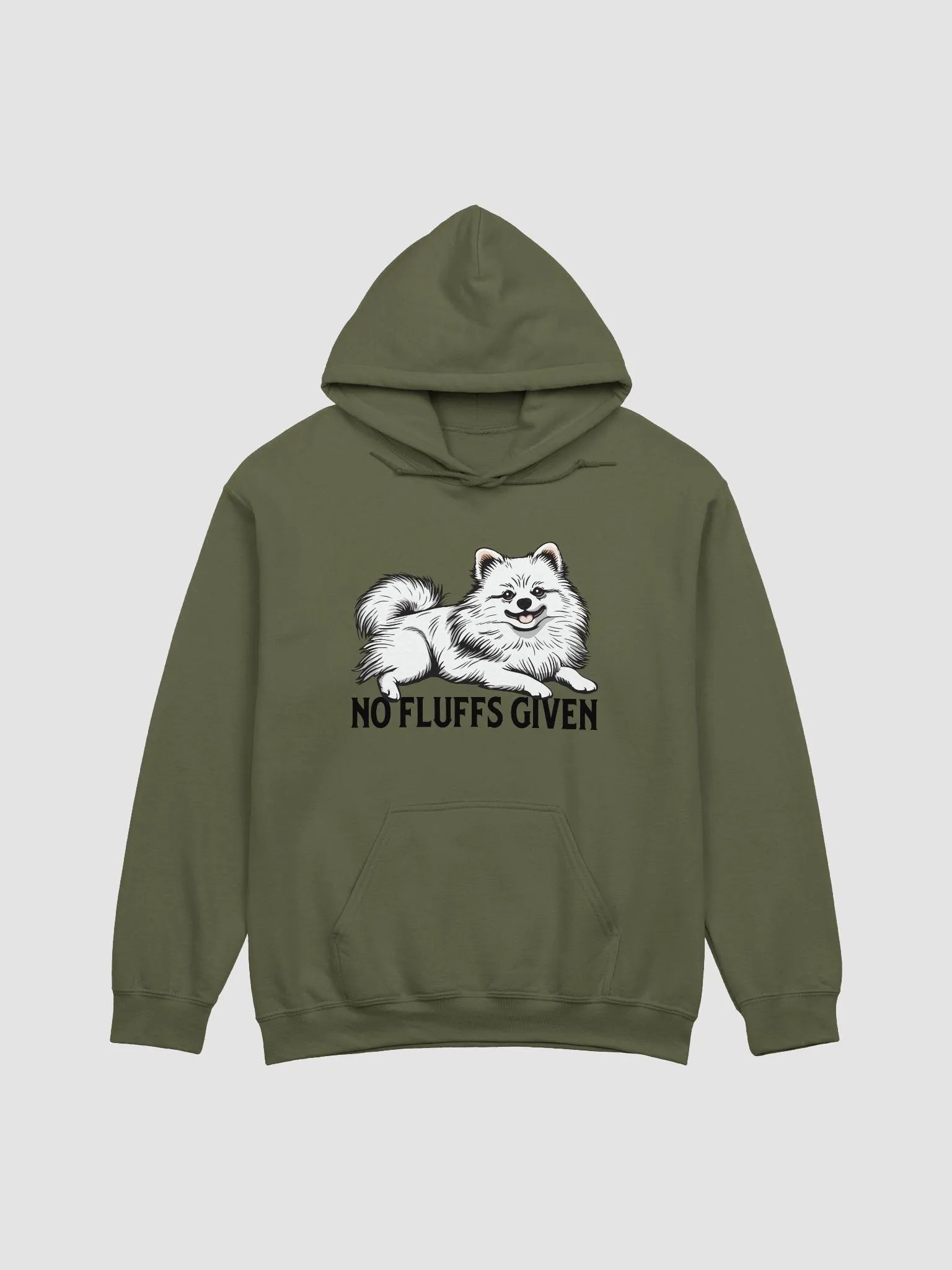 No Fluffs Given Hooded Sweatshirt of a Pomeranian(White) | Funny Hoodie for Pomeranian Paw-rents product image (16)