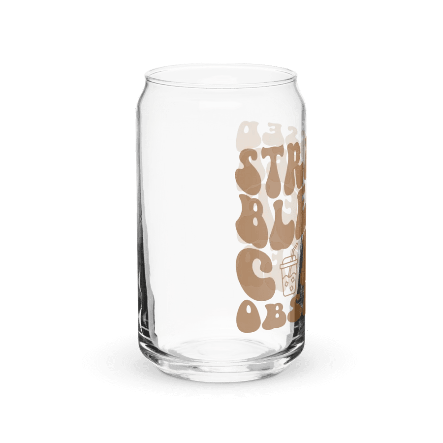 Stressed Blessed Coffee Obsessed Print Glass Can With or Without Lid product image (4)