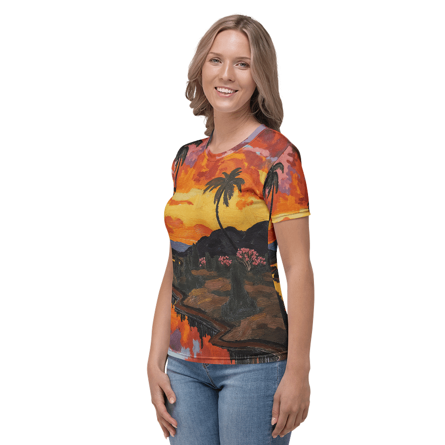 Dreamscape Palm trees and sunset landscape All-Over Print Women's T-Shirt product image (3)