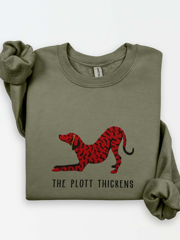 The Plott Thickens Sweatshirt (Embroidered) of a Plott Hound(Brown Brindle) product image (1)