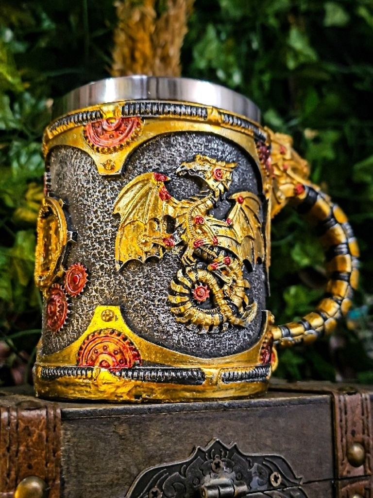 The Armored Kingdom Yellow Mechanical Dragon Mug product image (2)
