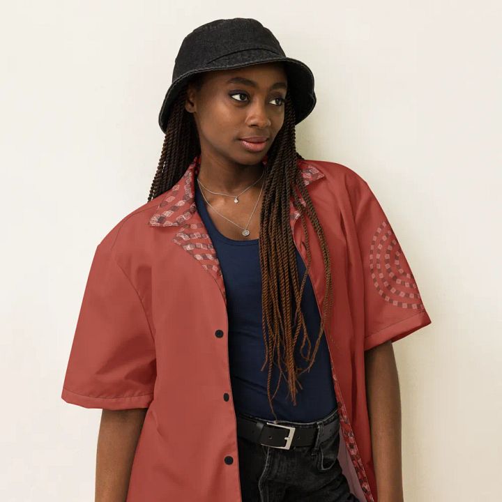 Optical Sun Icon / MO Hawaiian Shirt / Red product image (1)