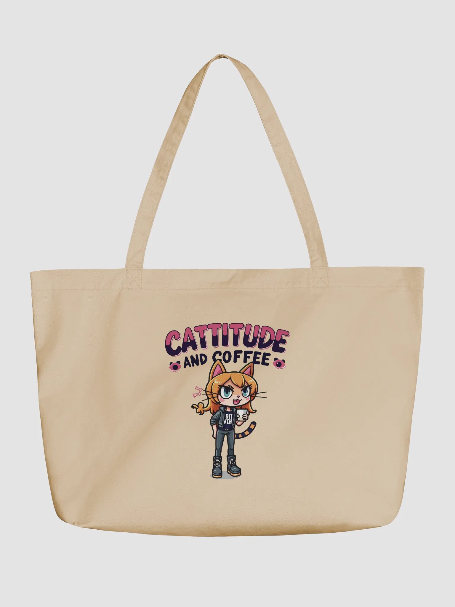 Cattitude and Coffee Organic Tote Bag product image (1)