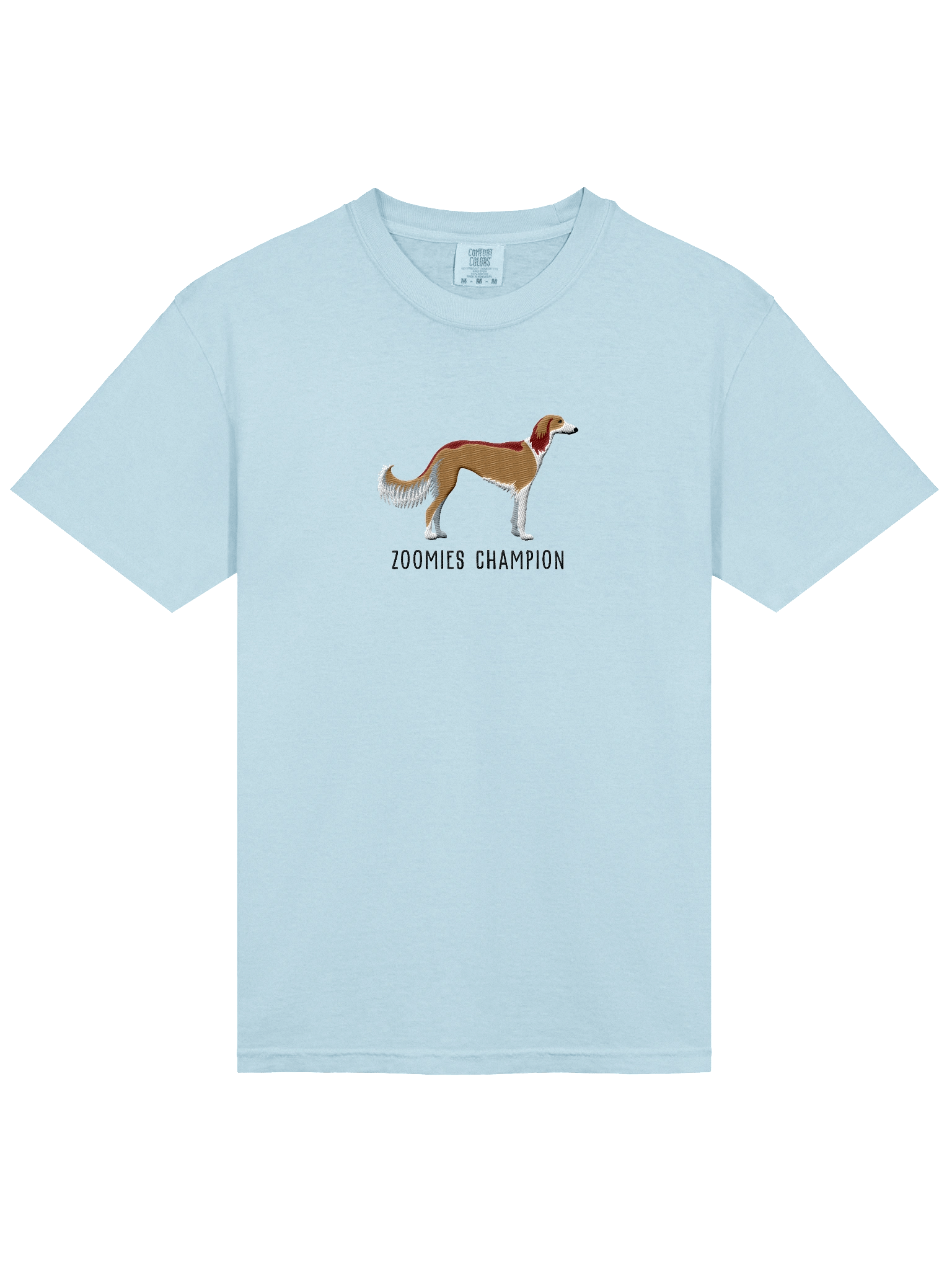 Zoomies Champion T-Shirt(Embroidered) of a Saluki(Tan) product image (53)