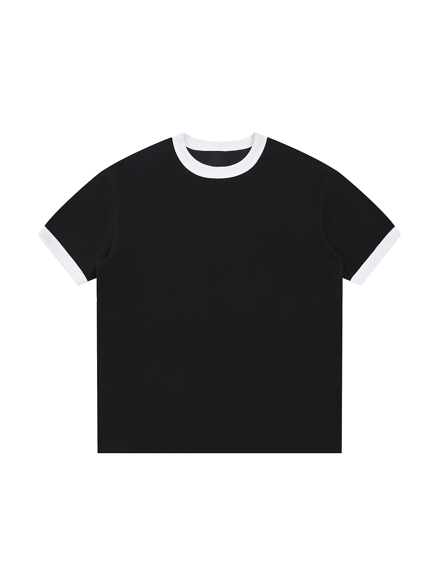 Contrast Edge Ribbed Crewneck T-Shirt product image (1)